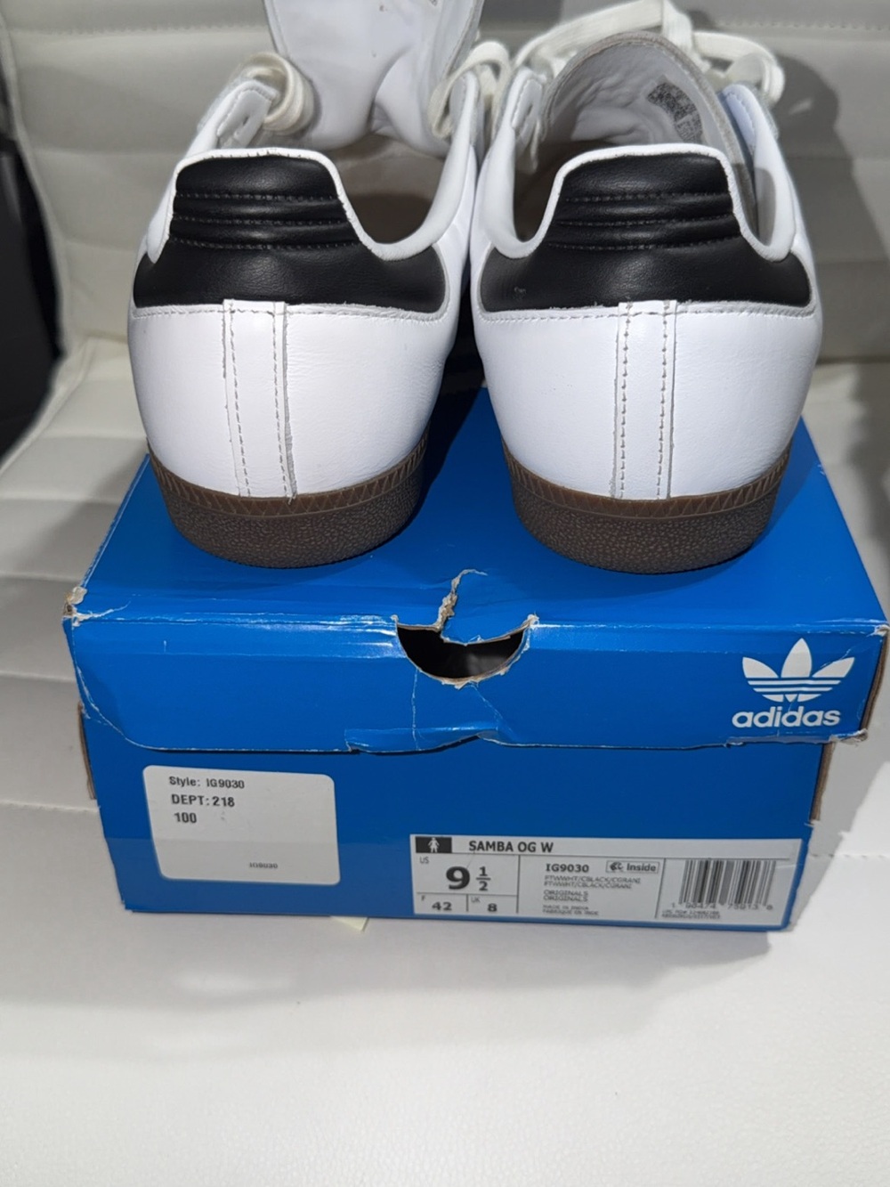 adidas White Black Samba Retro Trainers - Picture 5 of 7